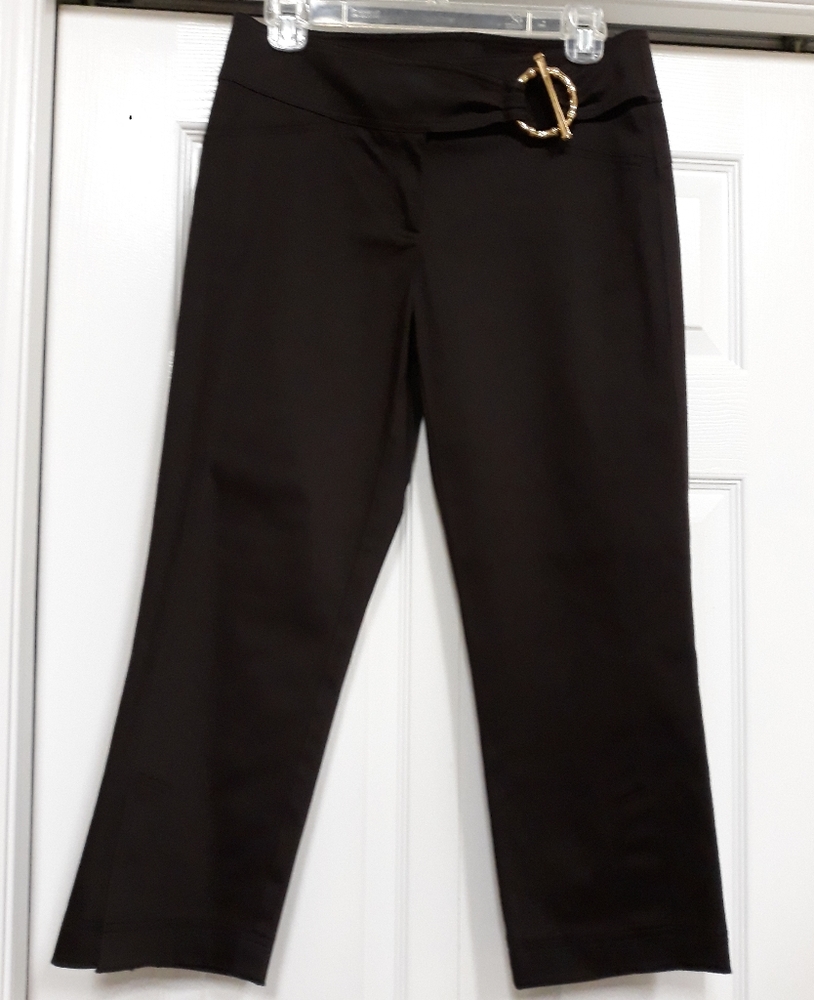 Cach Brown Cropped Pants With Buckle Size 4 - image 6